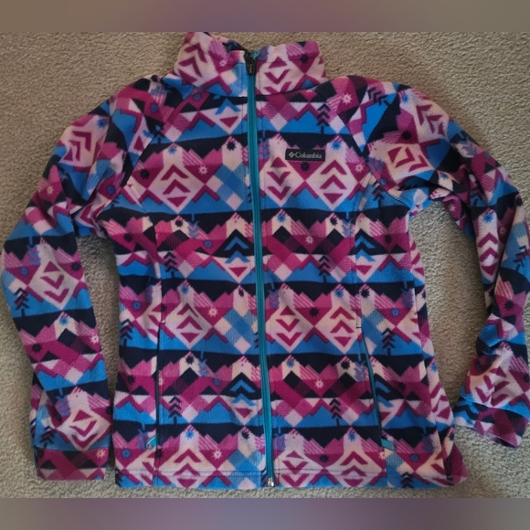 Columbia Big Girls' Benton Springs Printed Fleece Jacket Size 14/16 - Picture 5 of 5